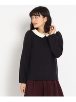 パール×ビジュー衿カットソー/キャメル(041)