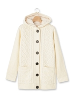 裏ボアバルキーニットカーディガン/ダークオレンジ(068)