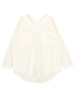 Vネックオーバーサイズブラウスプルオーバー/カーキ