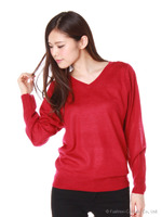 【OUTLET】カラフルVニット/ピンク