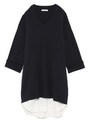 【emmi atelier】レイヤードニットワンピース/NVY