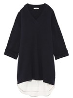 【emmi atelier】レイヤードニットワンピース/NVY