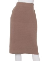 カシゴラミモレ丈タイトスカート(ミラノリブ)/ブラウン