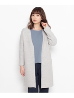 サイドリブロングニットカーディガン/ダークブラウン(043)