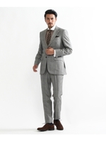 スリーバイスリーグレンチェックスーツ/チャコールグレー(214)