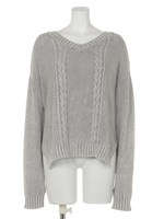 ピグメントニットTOPS/LGRY