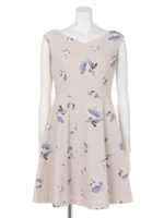 花柄ワンピース/ネイビー