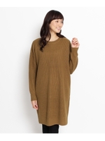 畦編みニットワンピース/ブラウン(042)