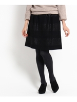 ツイードラメボーダータックフレアスカート/グレー(012)