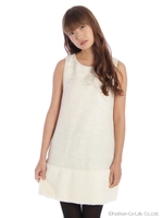 ファードッキングパーティードレス/ベージュ