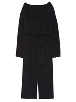 【emmi atelier】カシュクールニットオールインワン/NVY