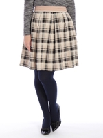 クラシカルドビーcheckタックフレアースカート/シロクロ