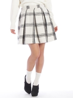 チェック柄スカート/クロ