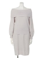 袖刺繍ニットセットアップ/オフホワイト