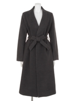 【LATINA】タックノーカラーロングコート/D.BRN