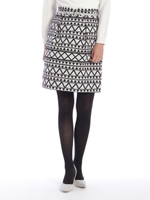 幾何柄タイトスカート/ライトブルー