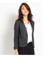 [S]スムースノーカラージャケット/ブラック(019)