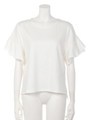 【Aunt Maries】袖フリルコットンTEE/RED