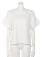 【Aunt Maries】袖フリルコットンTEE/RED