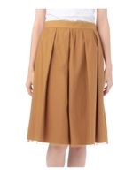 チュール使いミモレ丈プリーツスカート/イエロー系(034)