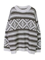 ノルディック柄ニット/ベージュ