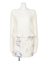 フリルヘムフラワーコンビOP/WHT