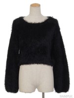 ショートフェザーニットプルオーバー/ピンク