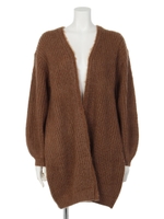 【sw】モヘアロングカーデ/ブラウン