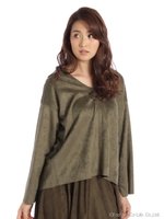 エコスエードVネック・プルオーバー New color/ブラック