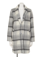 【chille anap】シャギーチェックチェスターコート/GRY