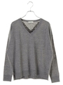 Vネックレースポイントニットプルオーバー/ネイビー