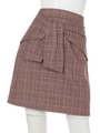 リボン付チェック台形スカート/グレンチェック