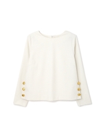 起毛サイドボタンブラウス/ネイビー(120)