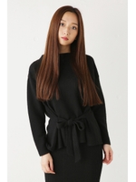 【AZUL by moussy】ボトルネックベルト付き長袖プルオーバー/T.GRY