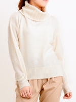 アルパカ混オフタートルプルオーバー/オフ