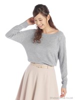 オフショルニットプルオーバー/ネイビー