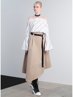 【追加生産！】ランダムストライプオフショルブラウス/ホワイト