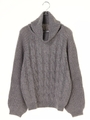 ケーブルタートルプルオーバー/杢グレー