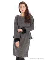 ニットツイードセットアップ/ブラック