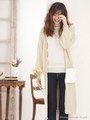 ファーポケットニットカーデ/ライトベージュ