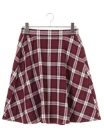 チェック柄フレアースカート/ネイビー