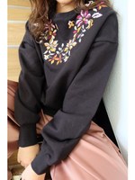 FLOWER刺繍BIGスウェットプルオーバー/ベージュ