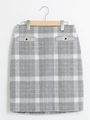 Jビーバータータンチェックスカート/L/グレー
