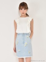 エンブロイダリースカート/ライトブルー