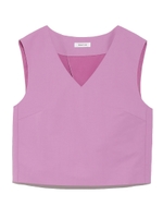 クロップドタンクVブラウス/BEG