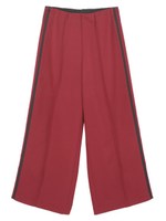 サイドラインセンタープレスワイドパンツ/ワイン