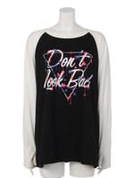 Don't look backラブランTシャツ/トップグレー