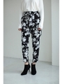 【AZUL by moussy】ウエストリボンハイウエストパンツ/柄BLK