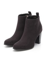 【abcdevol】太ヒールショートブーツ/ブラックスエード