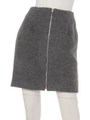 フロントZIPアンゴラタイトスカート/モカ